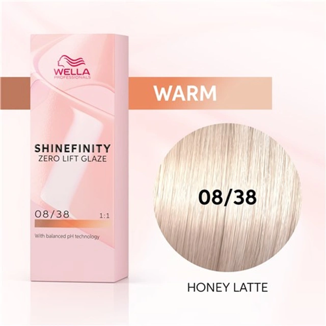 Wella Professional Shinefinity Zero Lift Glaze - 08/38 60ml - Light Blonde Gold Pearl főképe